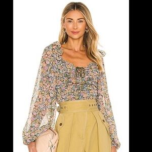 Free People Mable printed blouse